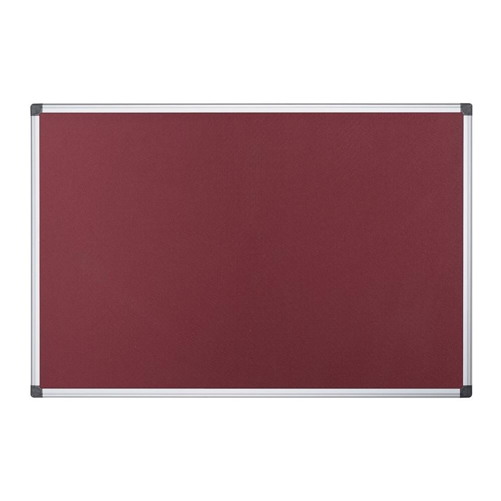 Bacheca Maya In Feltro Con Cornice In Alluminio, 900 X 600 Mm, Colore: Rosso Bordeaux - Foto 2