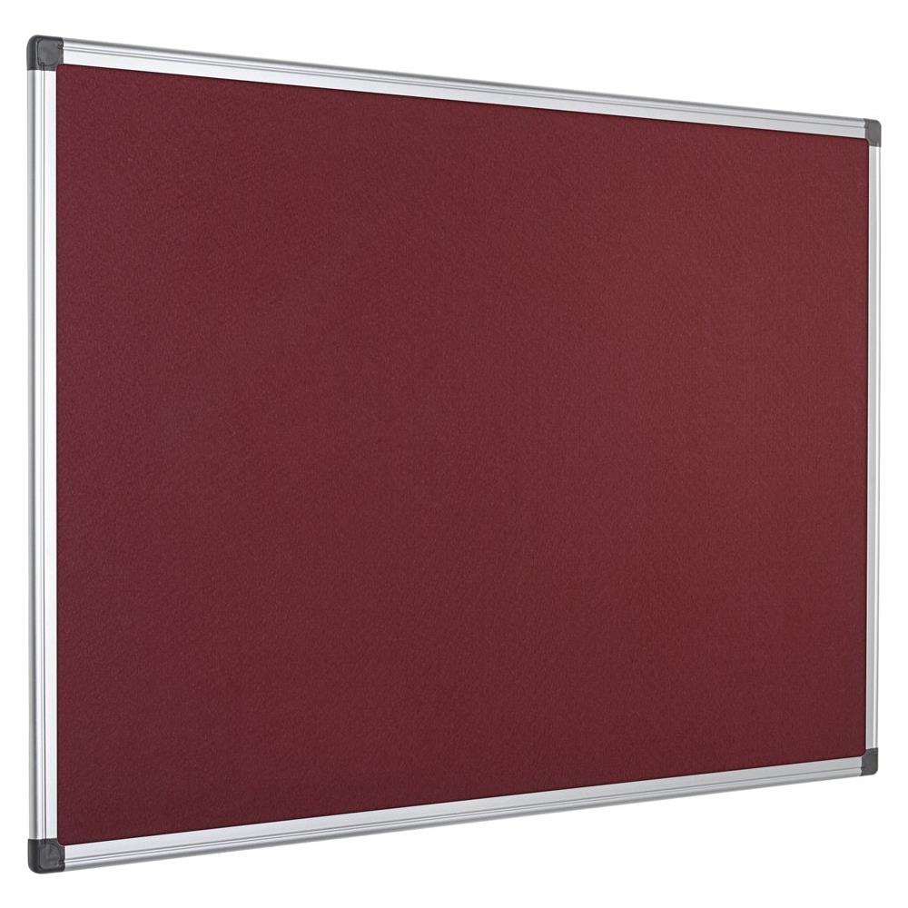 Bacheca Maya In Feltro Con Cornice In Alluminio, 900 X 600 Mm, Colore: Rosso Bordeaux - Foto 3