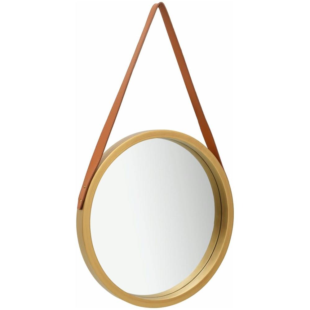Specchio Da Parete Con Cinghia 50 Cm Oro - Foto 1