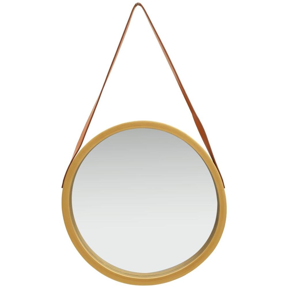 Specchio Da Parete Con Cinghia 50 Cm Oro - Foto 2