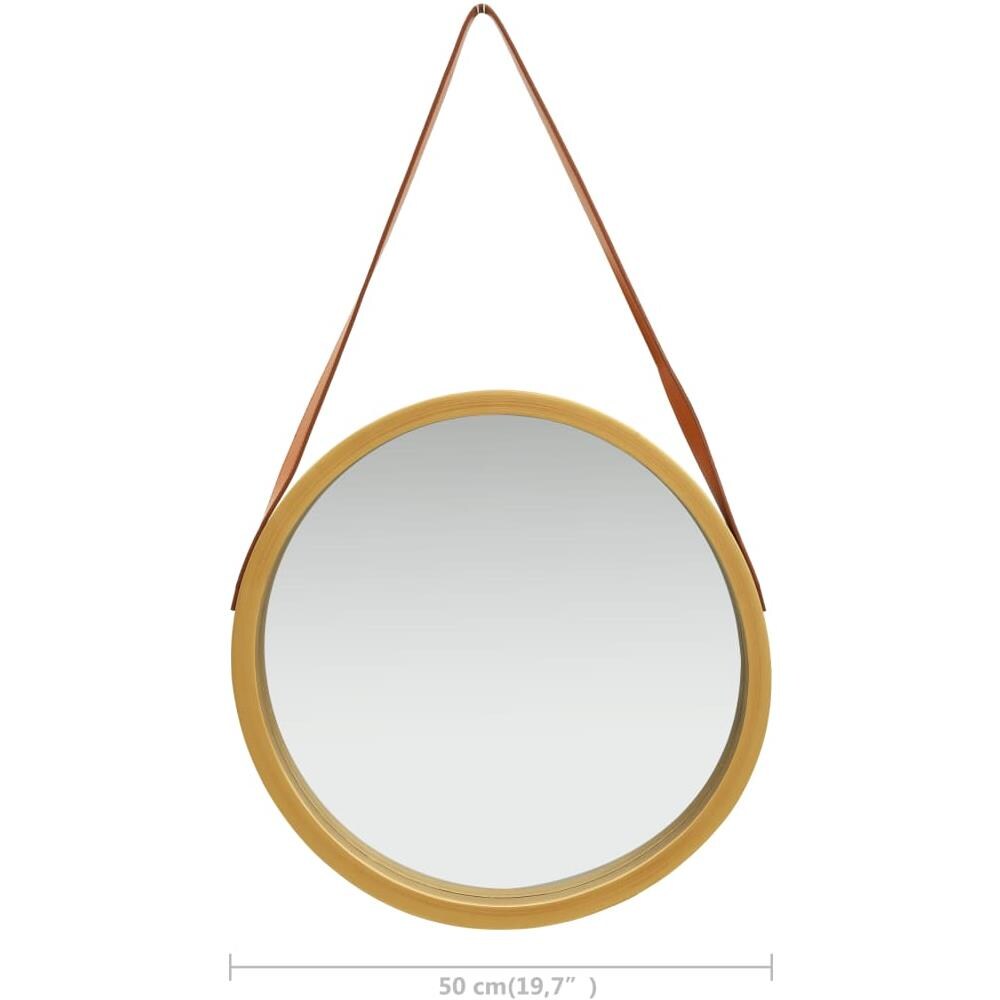 Specchio Da Parete Con Cinghia 50 Cm Oro - Foto 6