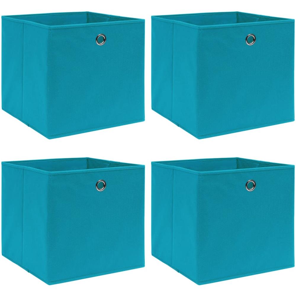 Scatole Portaoggetti 4pz Azzurre 32x32x32 cm Tessuto - Foto 1