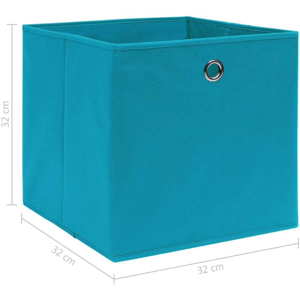 Scatole Portaoggetti 4pz Azzurre 32x32x32 cm Tessuto - Foto 8