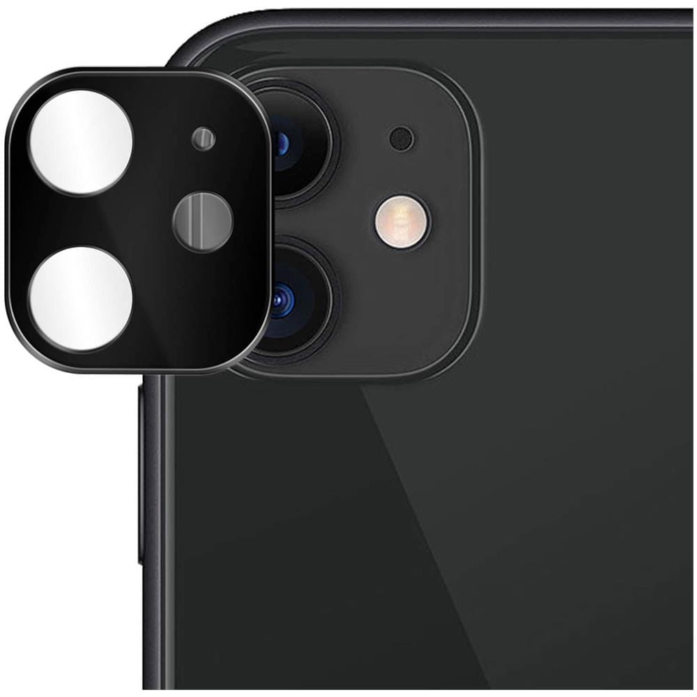 Vetrino Protezione Fotocamera Iphone 11 Obiettivo Posteriore Antishock Nero - Foto 1