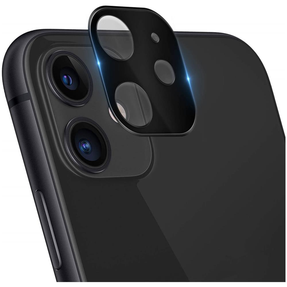 Vetrino Protezione Fotocamera Iphone 11 Obiettivo Posteriore Antishock Nero - Foto 5