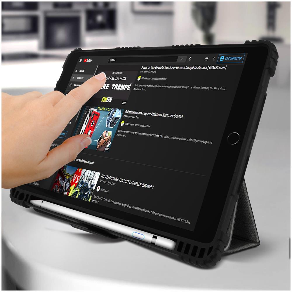 Custodia Ipad 2019 10.2 / 2020 10.2 Supporto Video + Tastiera / Sleep Nero - Foto 5