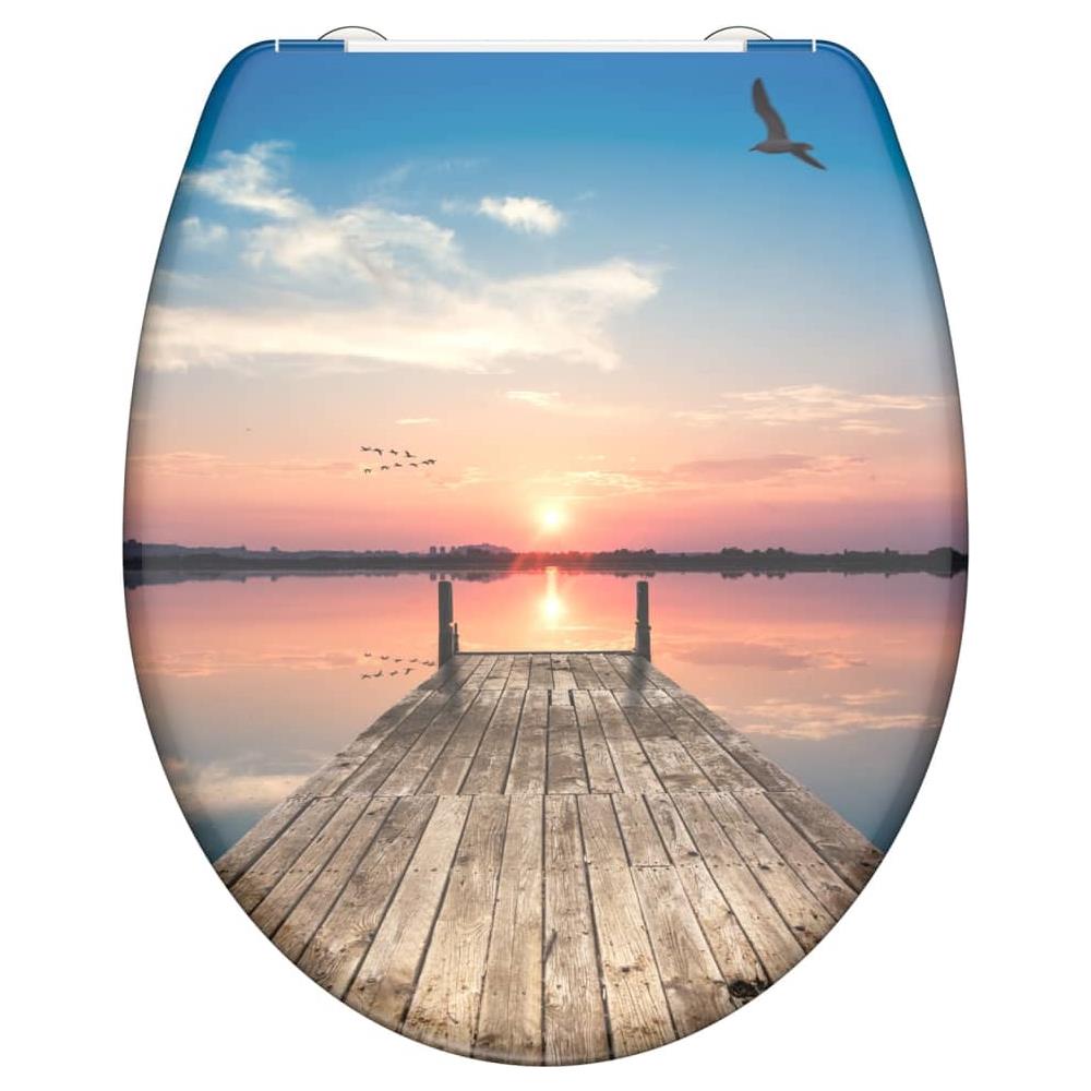 Tavoletta WC Chiusura Ammortizzata a Sgancio Rapido SUNSET SKY - Foto 2