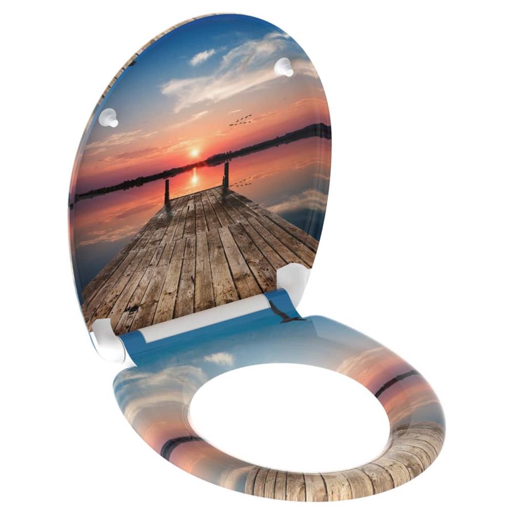 Tavoletta WC Chiusura Ammortizzata a Sgancio Rapido SUNSET SKY - Foto 1