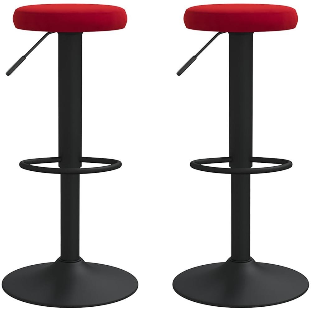 Sgabelli Da Bar 2 Pz Rosso Vino In Velluto - Foto 1