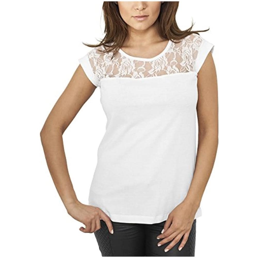 Ladies Top Laces Tee T-shirt, Bianco, S Donna - Foto 1