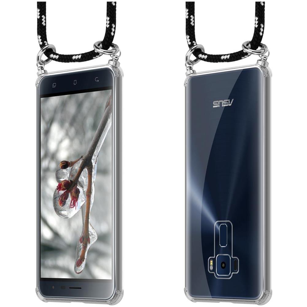 Catena Di Telefoni Cellulari Compatibile Con Asus Zenfone 3 (5,2"" Zoll) In Nero Argento - Coperchio Protettivo In Silicone Con Anelli D'argento, Cinturino In Corda E Custodia Staccabile - Foto 8