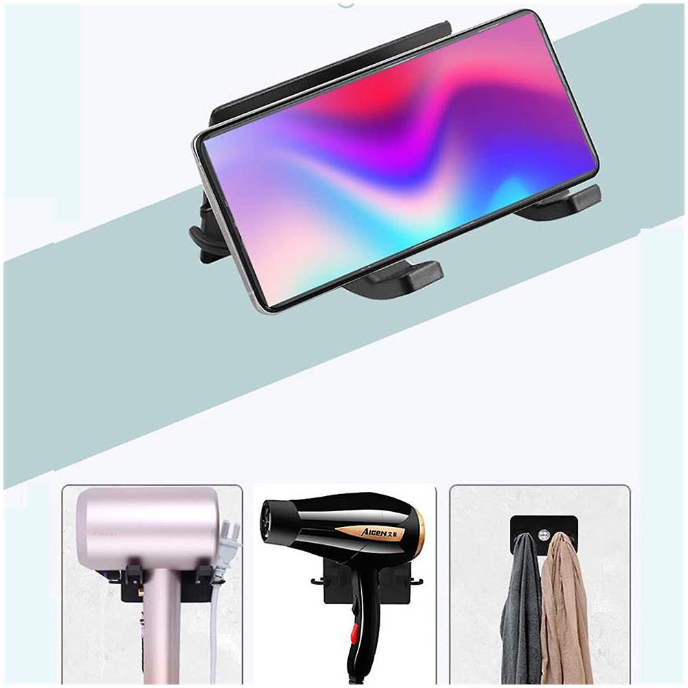 HTN Nessun Supporto Per Asciugacapelli 3pcs Porta Asciugatrice Per Capelli Universale Multifunzione Da Parete Asciugatrice Per Capelli Compatibile Con Tutti Gli Asciugacapelli Per Capelli Da Bagno Camera Da Letto IV10654