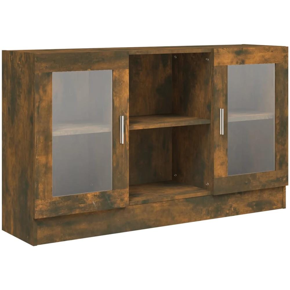 Mobile Vetrina Rovere Fumo 120x30,5x70 Cm In Legno Multistrato - Foto 2