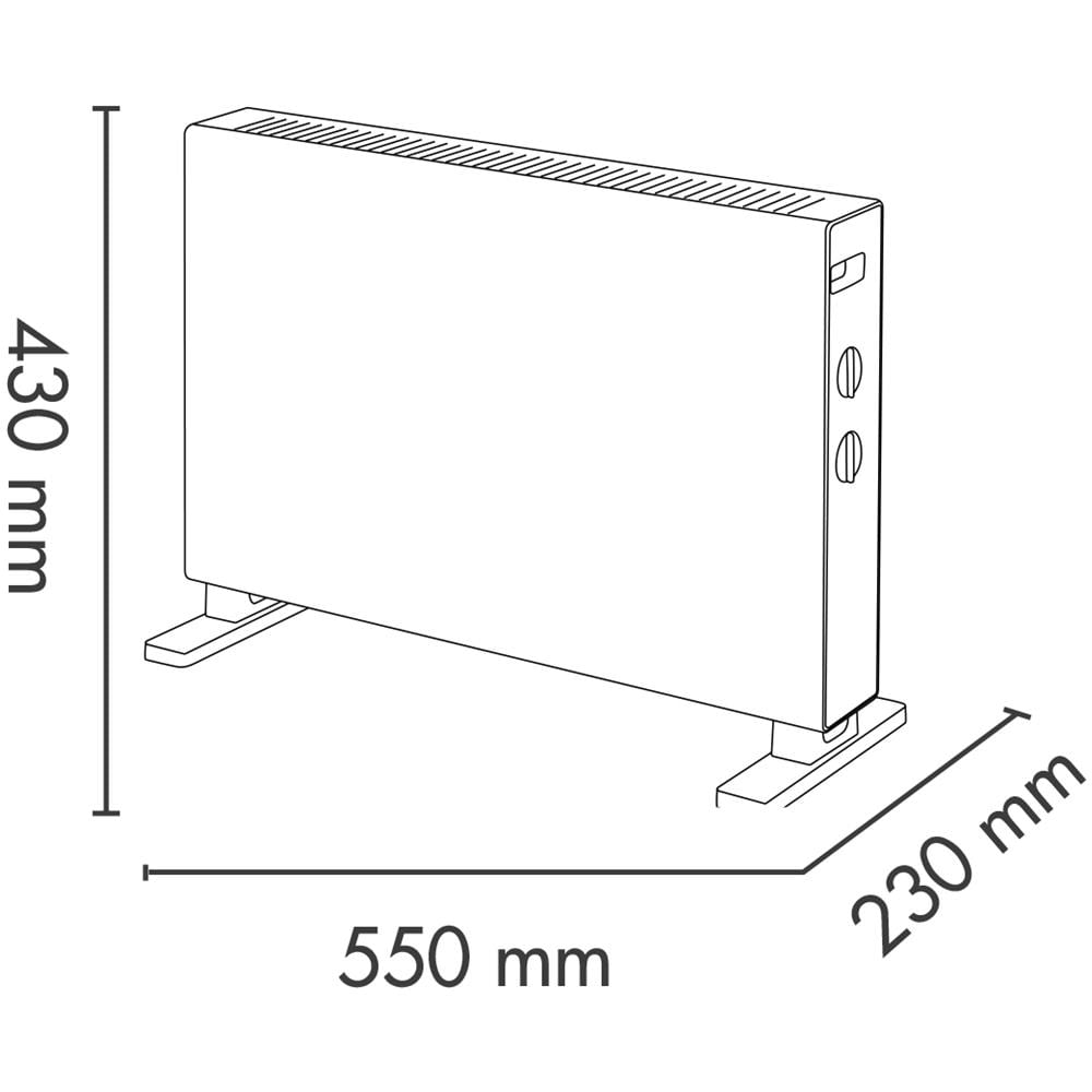 Termoconvettore Elettrico KANSAS con Corpo in Metallo Potenza 2000 W Termostato Volume Riscaldabile 60 m³ Colore Bianco - Foto 4
