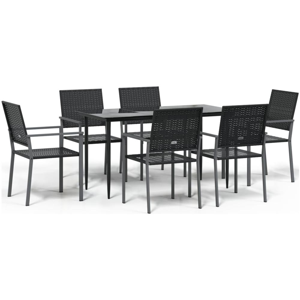 Set Da Pranzo Da Giardino 7 Pz In Polyrattan E Acciaio - Foto 2