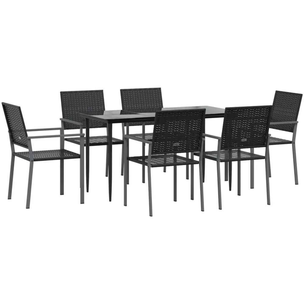 Set Da Pranzo Da Giardino 7 Pz In Polyrattan E Acciaio - Foto 3