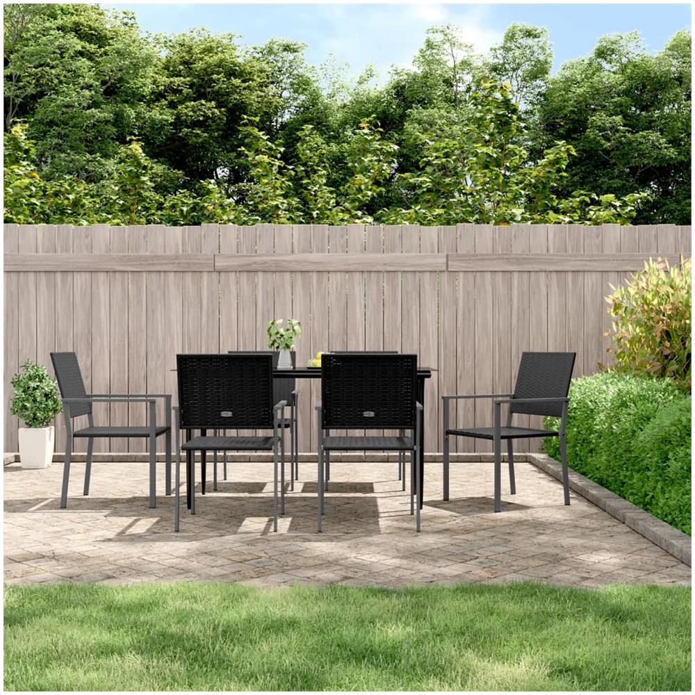 Set Da Pranzo Da Giardino 7 Pz In Polyrattan E Acciaio - Foto 1