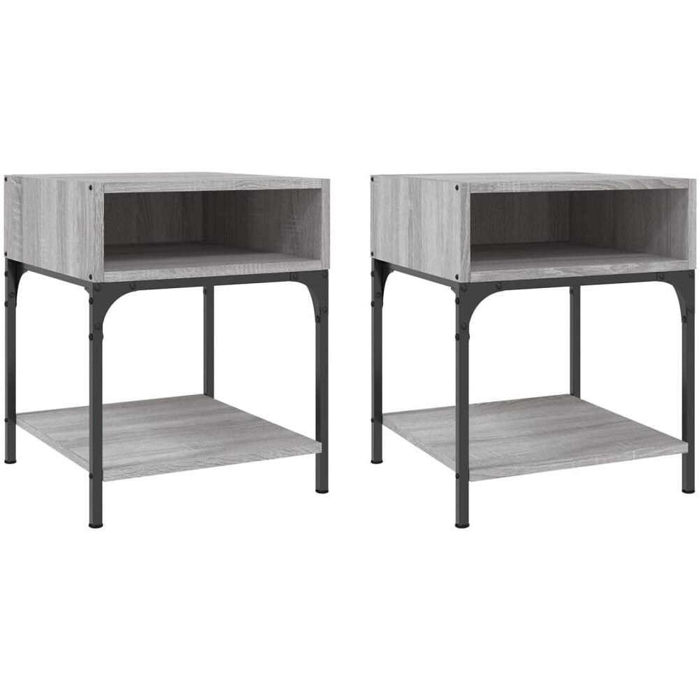 Comodini 2 Pz Grigio Sonoma 40x41x50 Cm In Legno Multistrato - Foto 2