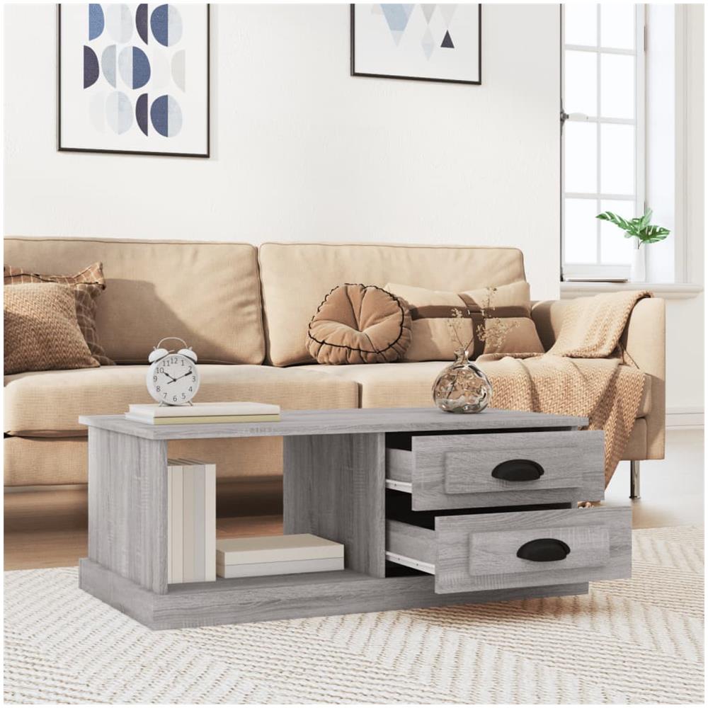 Tavolino Da Salotto Grigio Sonoma 90x50x35 Cm Legno Multistrato - Foto 3