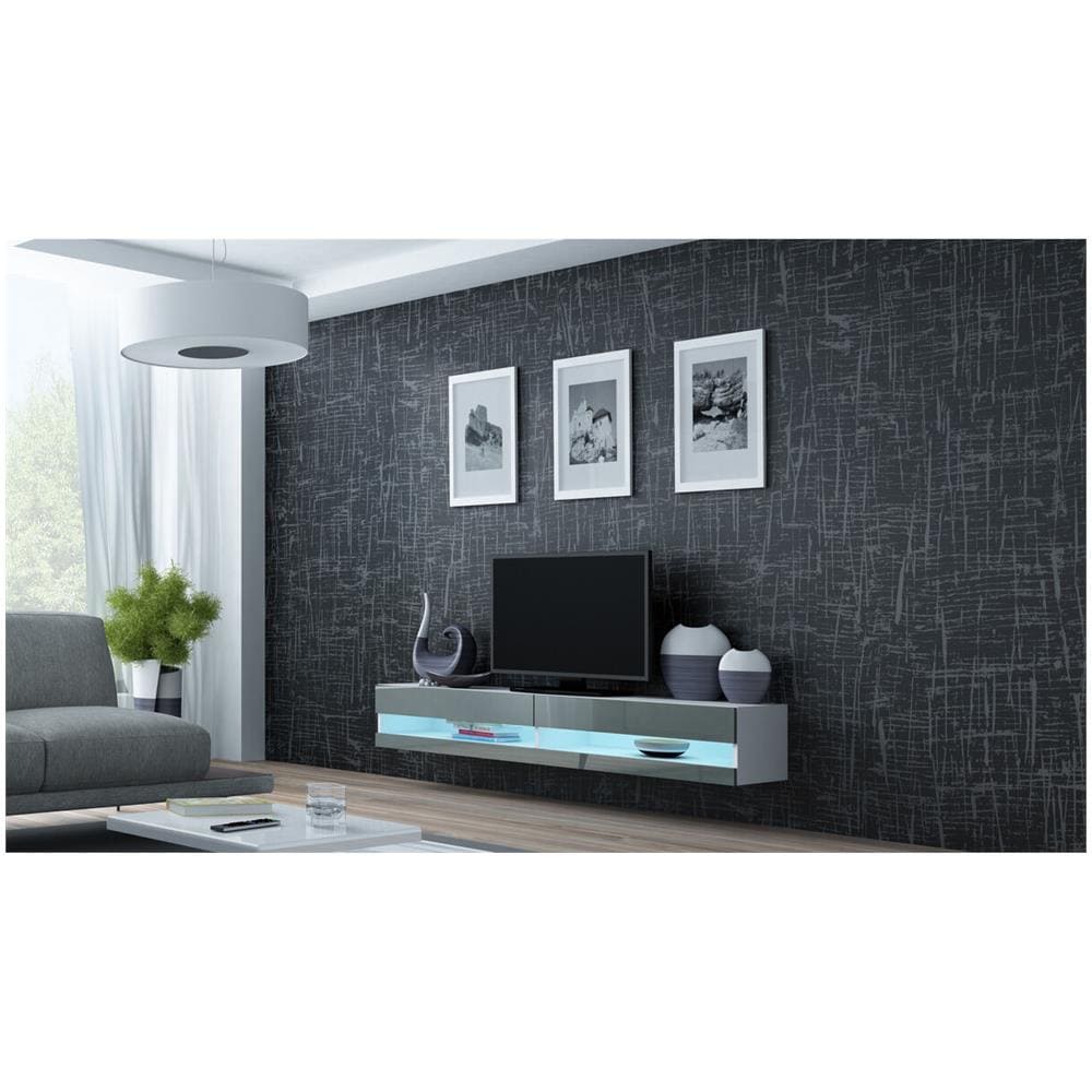 Cama Tv Stand Vigo New 30/180/40 White/grey Gloss - Foto 1