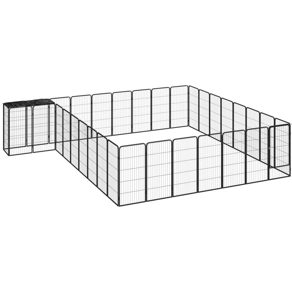 Box Cani 34 Pannelli Nero 50x100 Cm Acciaio Verniciato Polvere - Foto 1