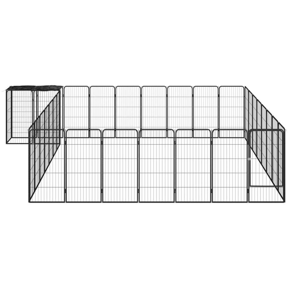 Box Cani 34 Pannelli Nero 50x100 Cm Acciaio Verniciato Polvere - Foto 2