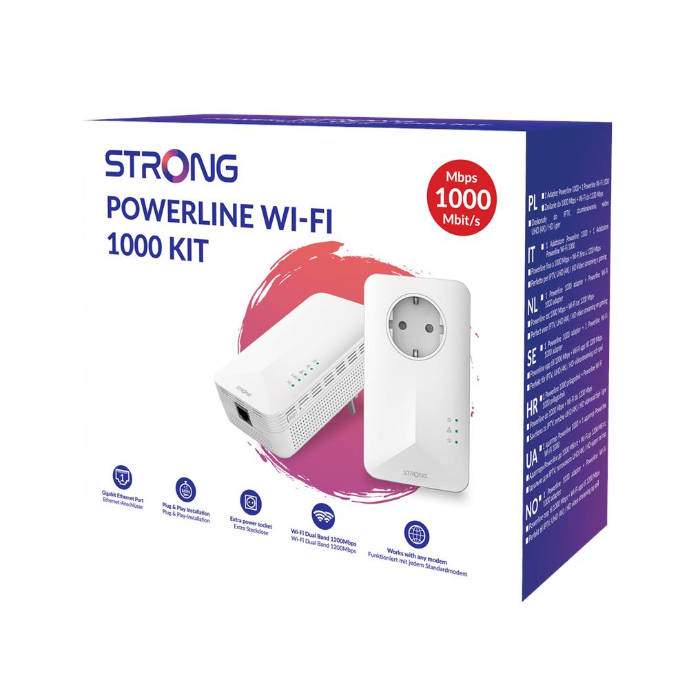 Kit Powerline Wi-Fi 1000 UE V2 1x Adattatore Powerline Wi-Fi 1000 + 1x Adattatore Powerline 1000 Bianco 2 pz - Foto 5
