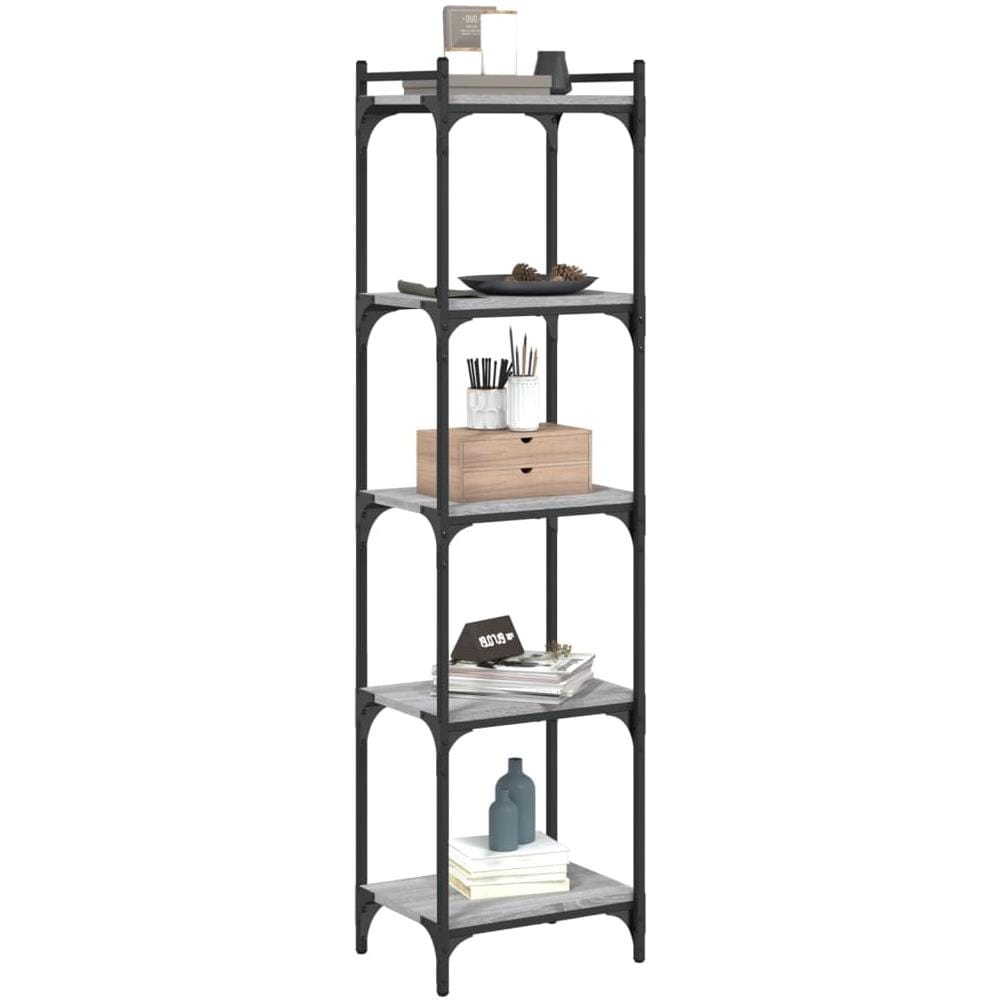 Libreria 5 Ripiani Grigio Sonoma 40x30x154cm Legno Multistrato - Foto 3