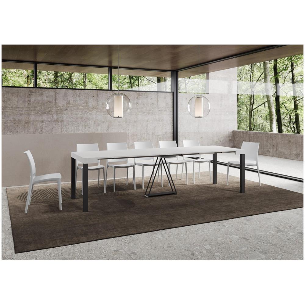 Consolle allungabile 90x40/300 cm Tiris bianco frassino telaio antracite - Foto 4