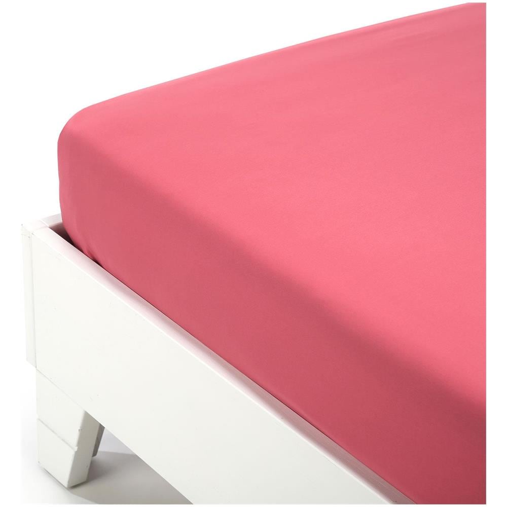Lenzuolo Inferiore In Cotone Colore Rosa Misura Matrimoniale - Foto 1