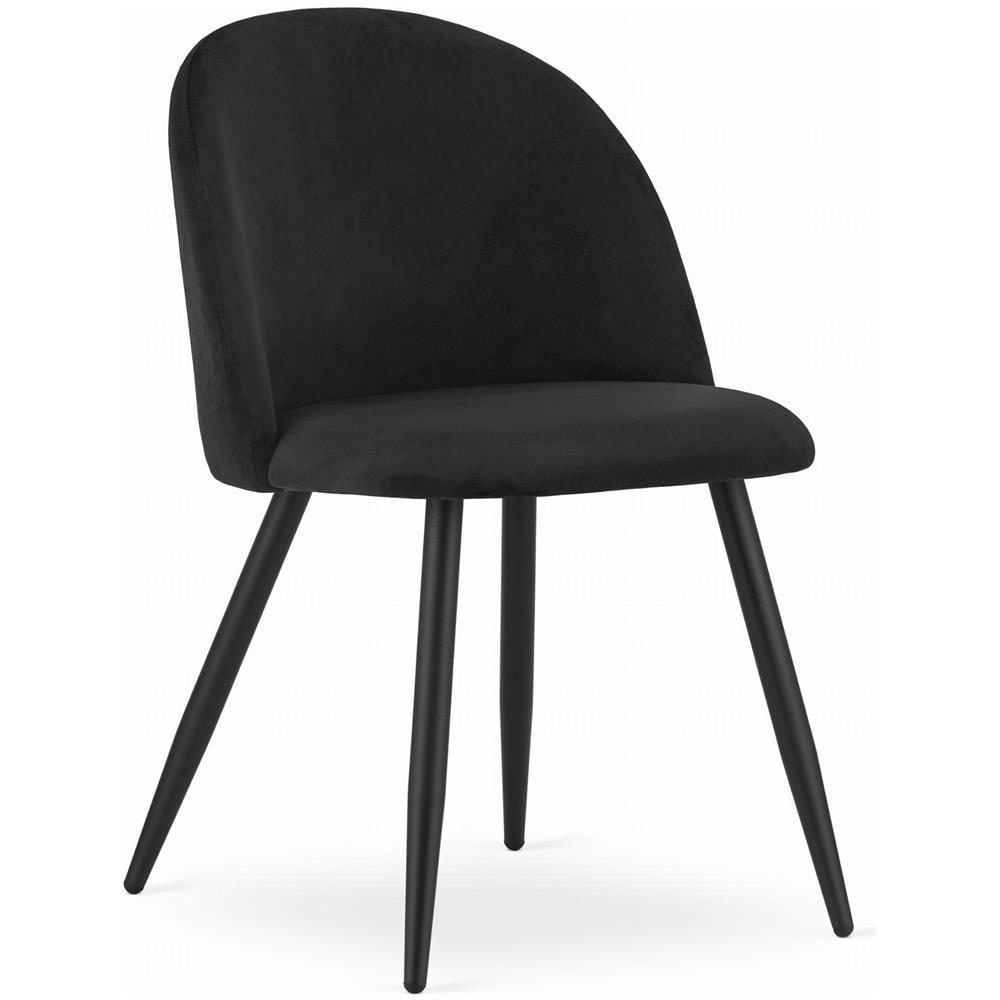 Sedia BELLO in velluto nero con gambe in metallo - Foto 1