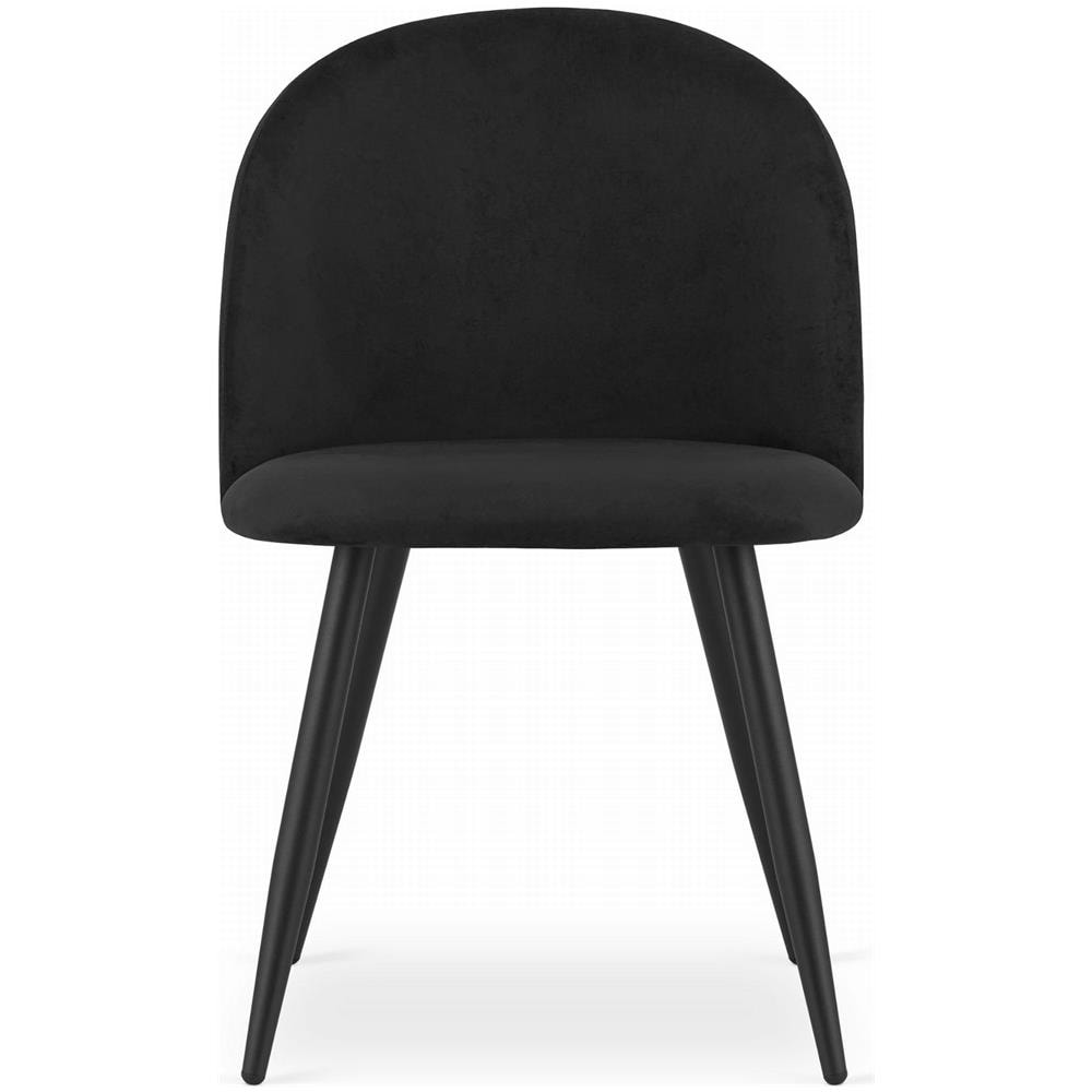 Sedia BELLO in velluto nero con gambe in metallo - Foto 2