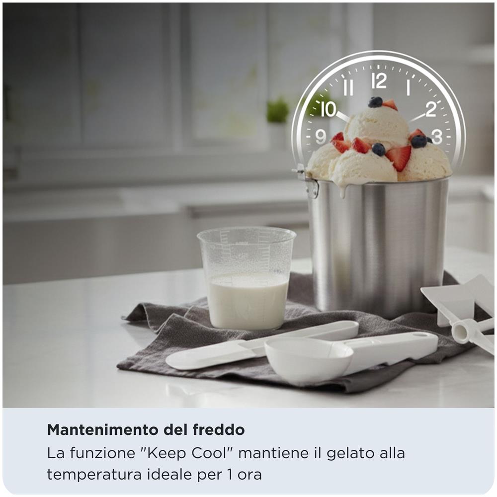 644 Gran Gelato 4in1, Gelatiera con compressore, Gelato, Yogurt, Sorbetto e Granita, 30-60 minuti, Funzione mantenimento del freddo - Foto 8