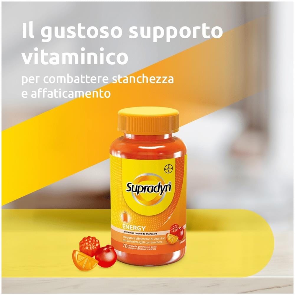 Supradyn Energy Integratore di Vitamina a, B, C, D e Coenzima Q10, Contro la Stanchezza, 70 Caramelle Gommose - Foto 2