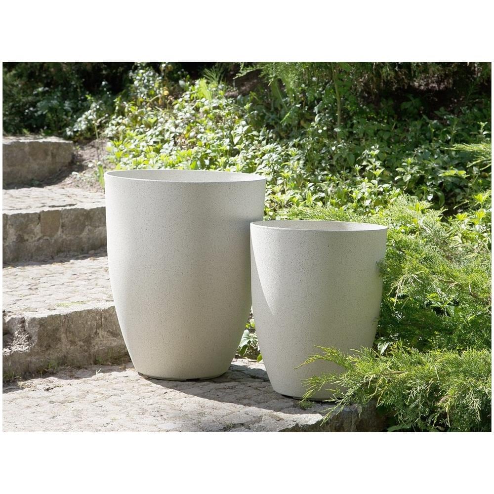 Vaso Tondo Da Interno / esterno Bianco Sporco 35x35x42cm Croton - Foto 2