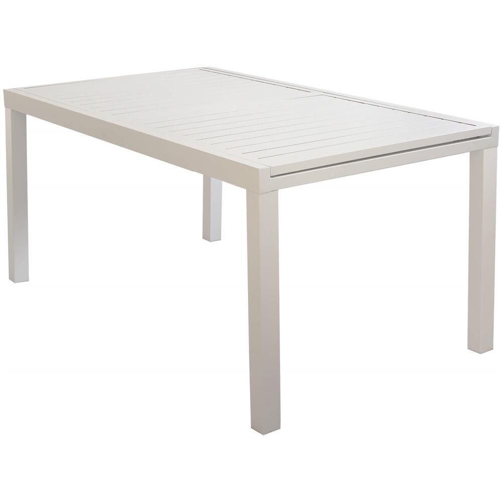 Set Tavolo Giardino Rettangolare Allungabile 160/240 X 90 Con 6 Poltrone In Alluminio Tortora Da Esterno - Foto 2