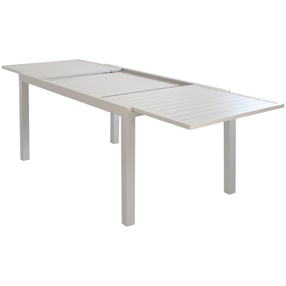 Set Tavolo Giardino Rettangolare Allungabile 160/240 X 90 Con 6 Poltrone In Alluminio Tortora Da Esterno - Foto 4