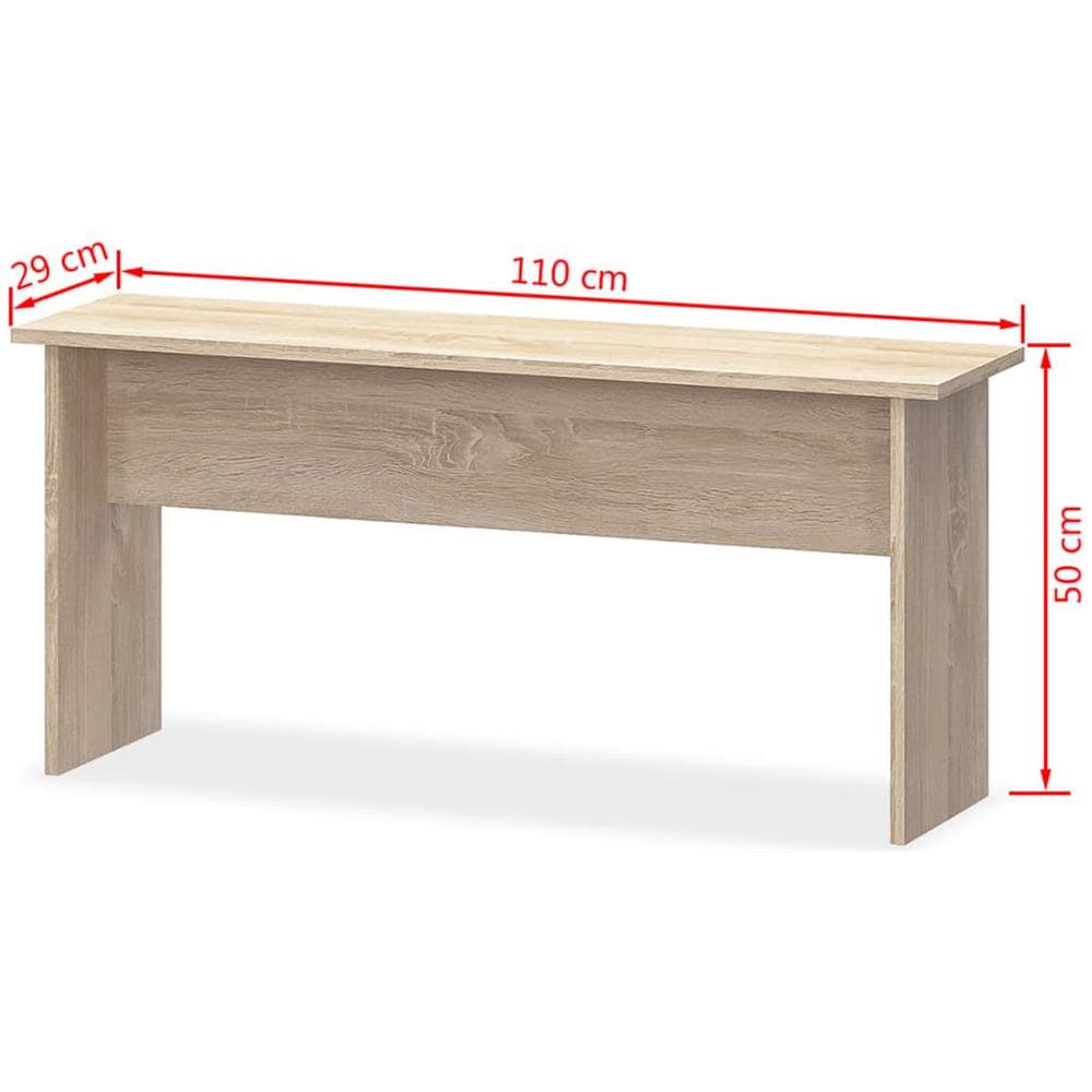 Tavolo da Pranzo e Panche 3 pz in Legno Multistrato Rovere - Foto 7