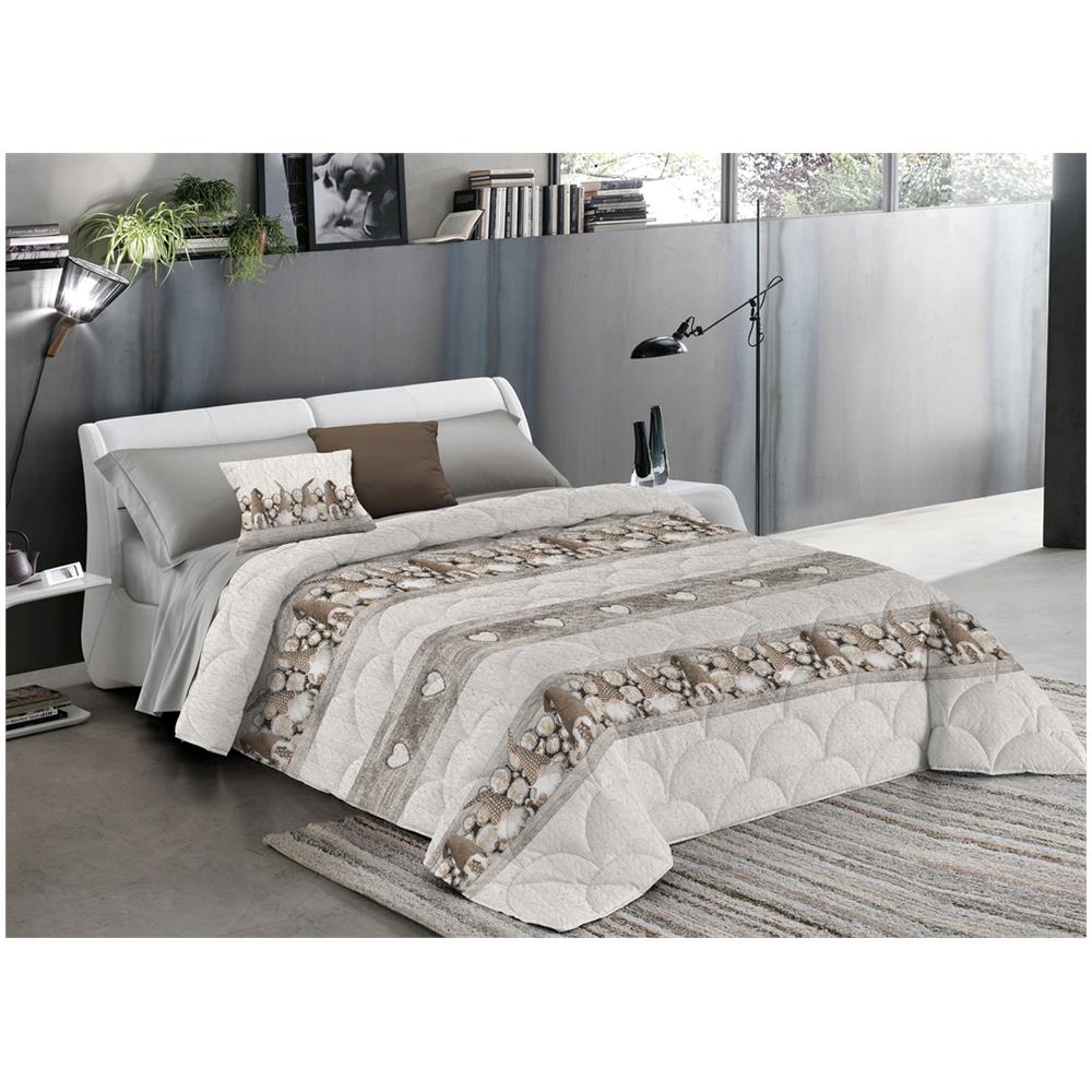 Trapunta Invernale Linea Pensieri Delicati Disegno Gnomi Colore Beige Singolo Beige - Foto 4