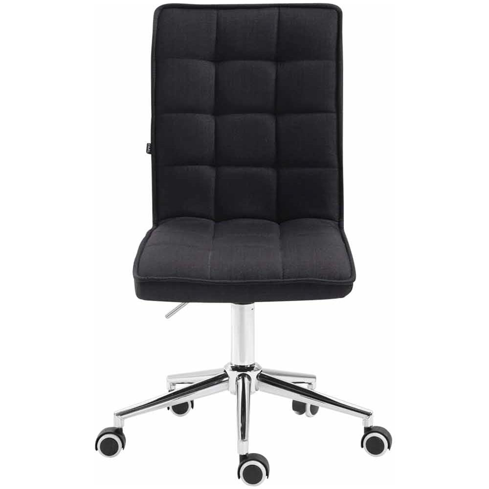 Sgabello da Lavoro Peking V2 in Tessuto | Sgabello Ufficio Imbottito | Sedia Studio da Scrivania Regolabile e con Ruote Nero - Foto 2