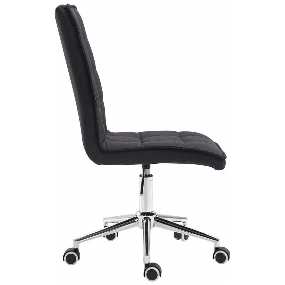 Sgabello da Lavoro Peking V2 in Tessuto | Sgabello Ufficio Imbottito | Sedia Studio da Scrivania Regolabile e con Ruote Nero - Foto 3