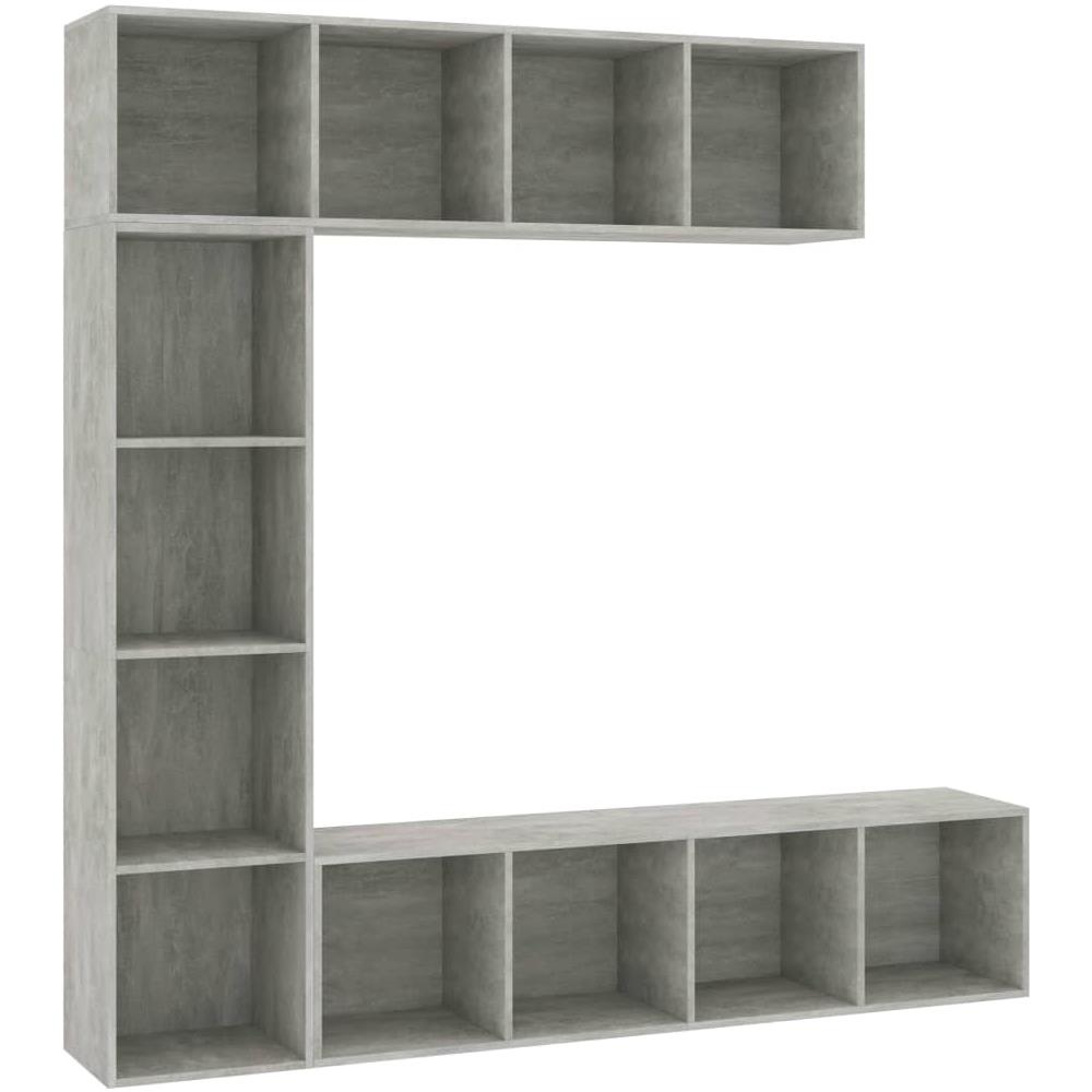 Set Mobili Libreria /Porta TV 3 pz Grigio Cemento 180x30x180 cm - Foto 2