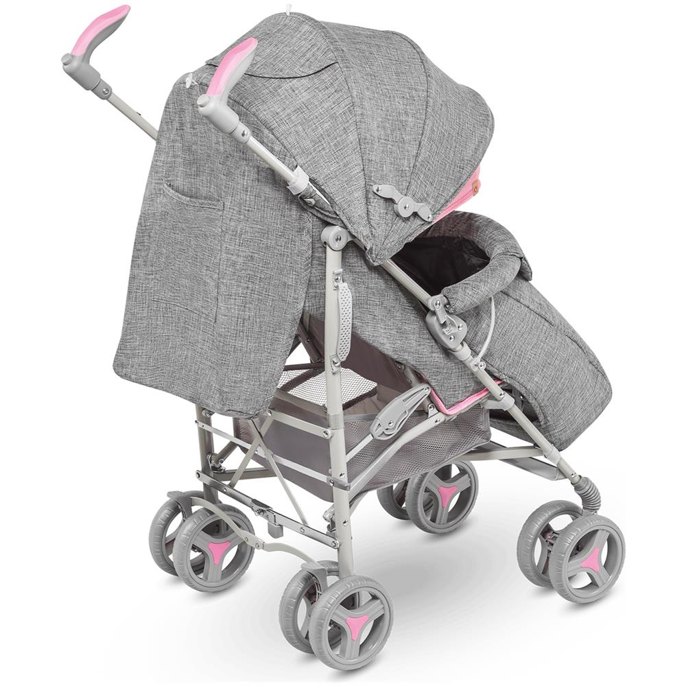 Irma Passeggino Leggero Pieghevole Con Posizione Sdraiata Con Freno Ruote Posteriori Zanzariera Coprigambe Parapioggia Manici Ruotabili A 360 Fino 15 Kg - Foto 6