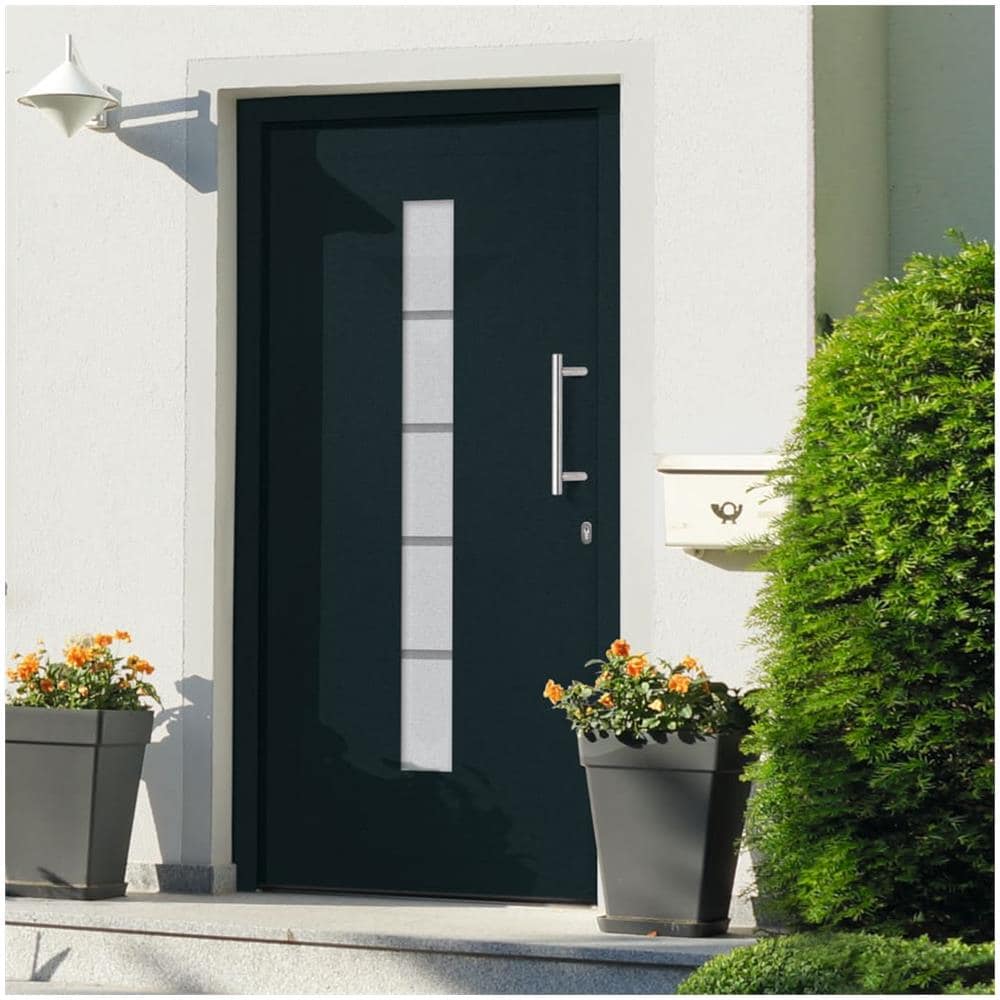 Porta D'ingresso In Alluminio E Pvc Antracite 100x210 Cm - Foto 1