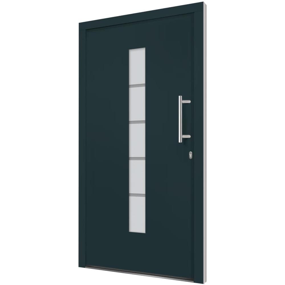 Porta D'ingresso In Alluminio E Pvc Antracite 100x210 Cm - Foto 3