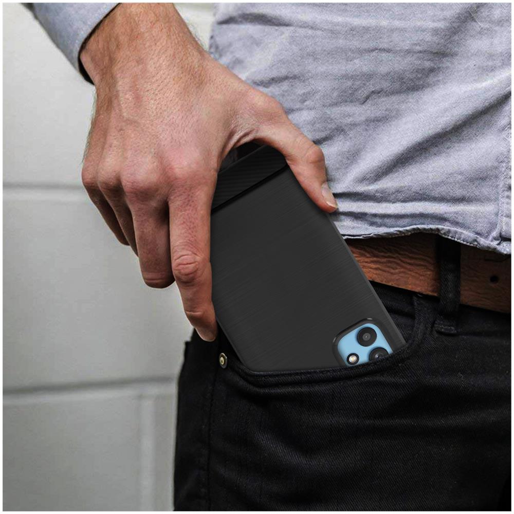 Cover Flessibile Samsung Galaxy A32 Effetto Levigato E Carbonio Nera - Foto 2