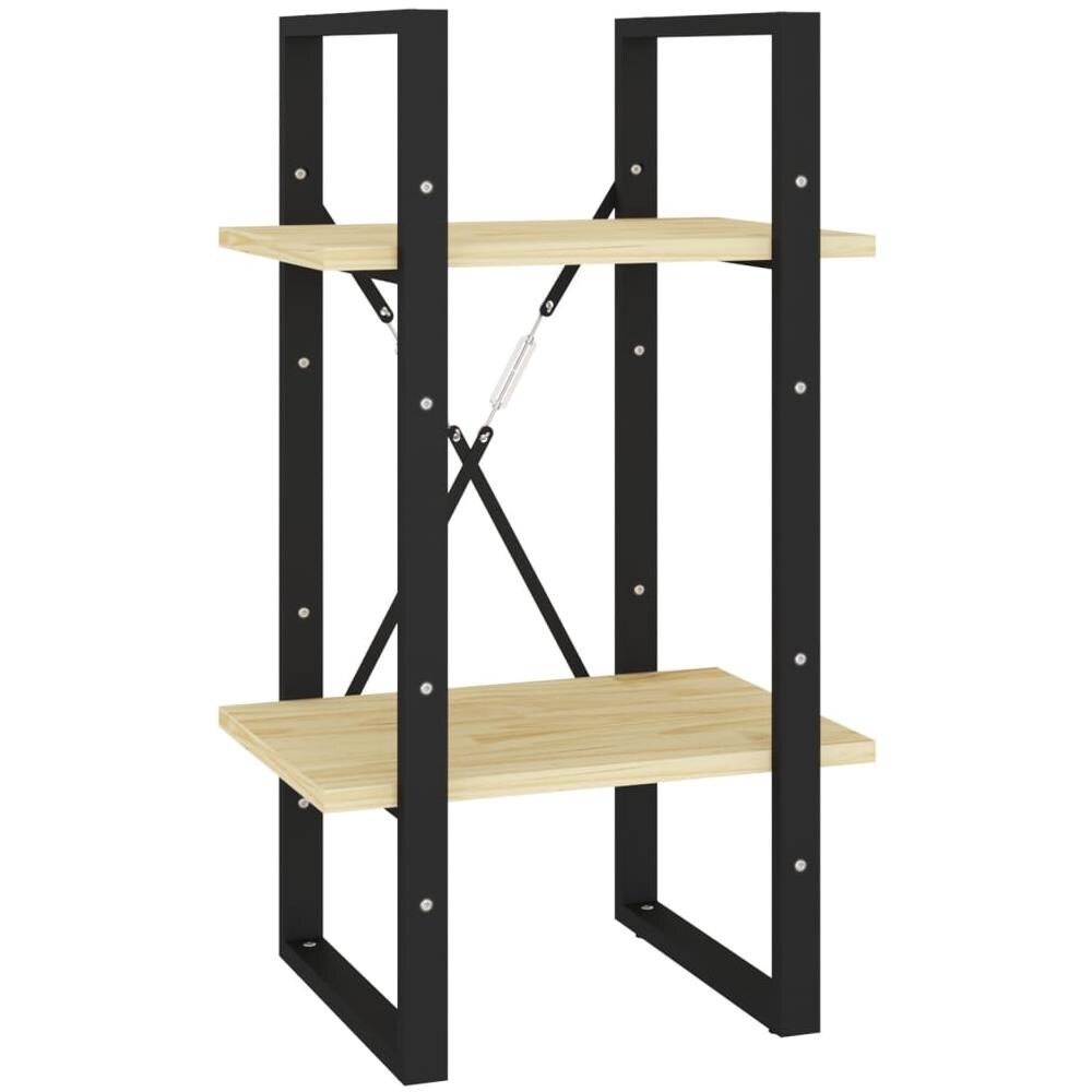 Libreria a 2 Ripiani 40x30x70 cm in Legno Massello di Pino - Foto 2