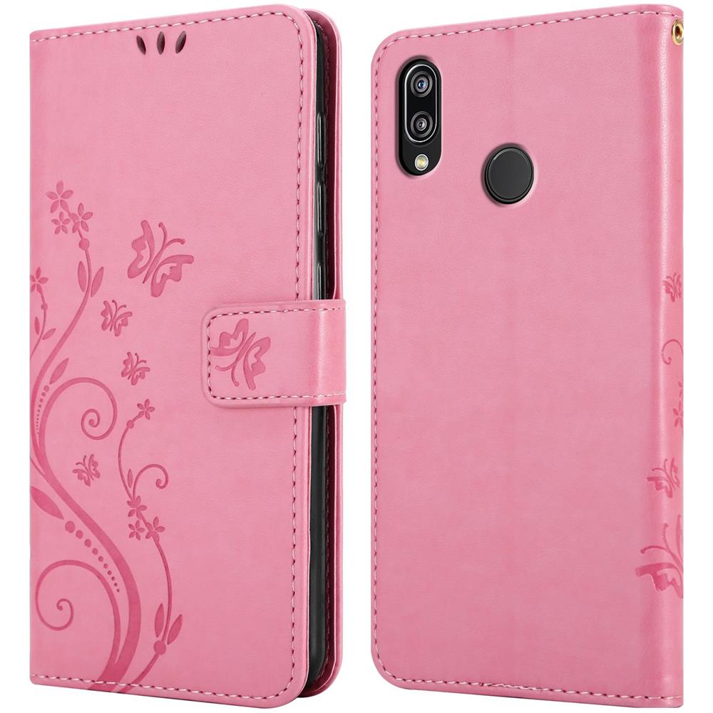 Custodia Compatibile Con Huawei P20 Lite In Rosa Fiore - Coperchio Protettivo In Design Floreale Con Chiusura Magnetica, Funzione Stand E Slot Per Carte - Foto 8