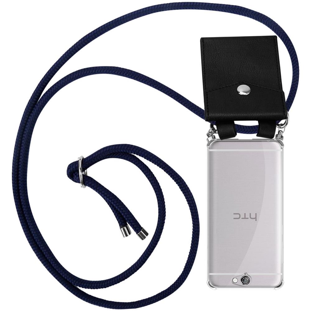 Catena Di Telefoni Cellulari Compatibile Con Htc One A9 In Blu Notte - Coperchio Protettivo In Silicone Con Anelli D'argento, Cinturino In Corda E Custodia Staccabile - Foto 1