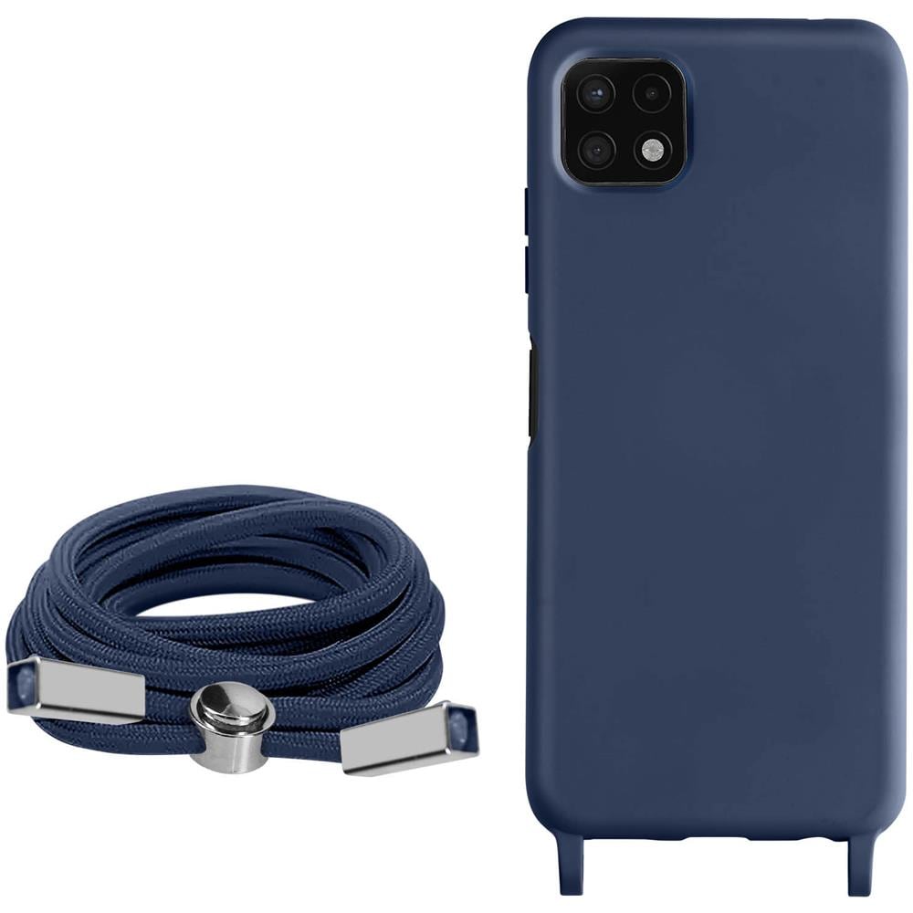 Cover Semirigida Per Samsung Galaxy A22 5g Cordino Nylon Intrecciato 80 Cm Blu - Foto 2